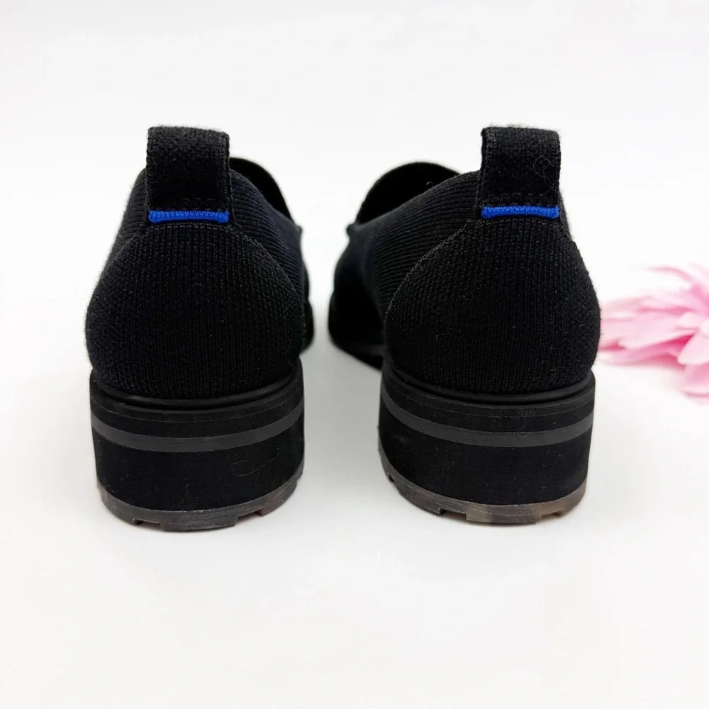 Rothy’s The Lug Loafer Shoes Onyx Black Wool - Picture 7 of 16